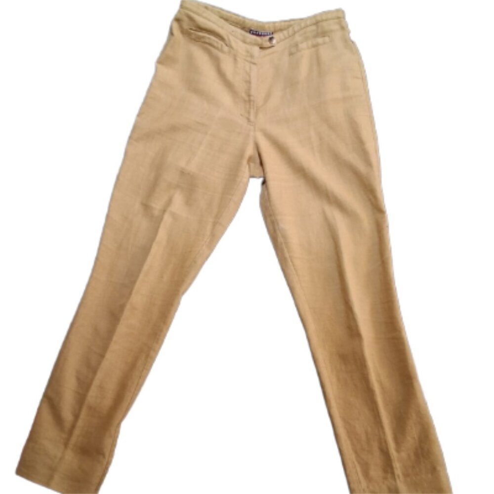 Mac & Jac Tan Linen Blend Trousers